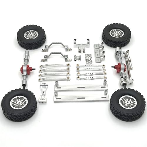 SONHWNGE „Metall verbesserte Pedal Radnabe Zugstange Aufhängung Rahmen Ruder Basis Set for WPL 1/16 C64 RC Auto Teile ﻿“(Silver) von SONHWNGE