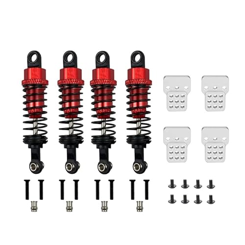 SONHWNGE 1 Set RC Auto Metall Stoßdämpfer Öl Gefüllt Typ Mit Shock Tower for WPL C14 C24 for MN D90 D91 MN99 99 Einstellbare Upgrade Teile(Rood) von SONHWNGE