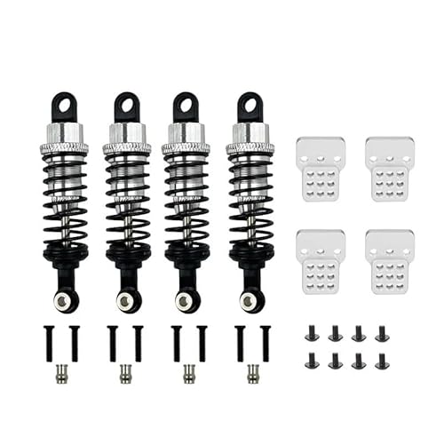 SONHWNGE 1 Set RC Auto Metall Stoßdämpfer Öl Gefüllt Typ Mit Shock Tower for WPL C14 C24 for MN D90 D91 MN99 99 Einstellbare Upgrade Teile(Silver) von SONHWNGE