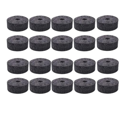 SONHWNGE 20Pcs Becken Filz Unterlegscheibe for Filze Crash Becken Kupplung Filz Trommel Teile Set Grau/Schwarz Musical Instrument Teile Zubehör(Grey) von SONHWNGE