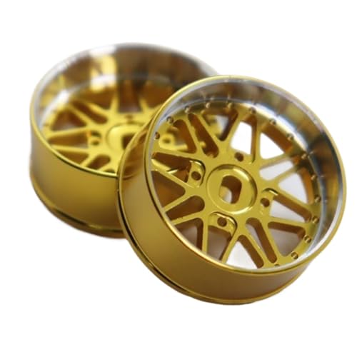 SONHWNGE 2Pcs 22mm Metall Radnabe for 1/28 1/24 RC Modell for Mosquito Auto for Mini-Q for Wltoys K989 284131 for TG Racing Upgrade Teile(2Pcs Gold Wide 1.5) von SONHWNGE