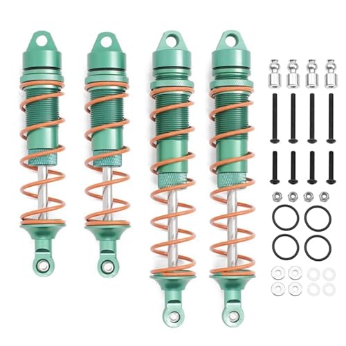 SONHWNGE 4 stücke 110mm 135mm Metall Öl Stoßdämpfer Dämpfer for ARR-MA 6S 1/7 for Fireteam 1/8 for Kraton for Notorious Outcast RC Auto Teile(Green) von SONHWNGE