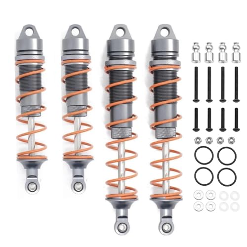 SONHWNGE 4 stücke 110mm 135mm Metall Öl Stoßdämpfer Dämpfer for ARR-MA 6S 1/7 for Fireteam 1/8 for Kraton for Notorious Outcast RC Auto Teile(Grey) von SONHWNGE