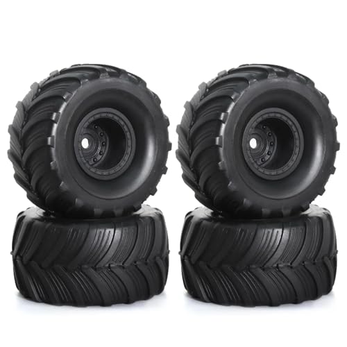 SONHWNGE 4 stücke 52mm 1,0 "Monster Truck Felge Reifen Set for 1/18 TRX4M 1/24 for FMS FCX24 for axial SCX24 AX24 RC Crawler Auto Upgrade Teile(Zwart) von SONHWNGE