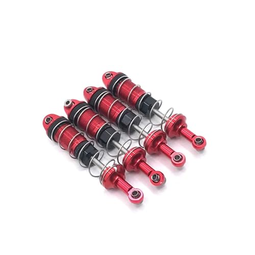 SONHWNGE 4 stücke for HBX 16889 16889A 16890 16890A SG1601 SG1602 Metall Stoßdämpfer Dämpfer 1/16 RC Auto Upgrade Teile Zubehör(Rood) von SONHWNGE