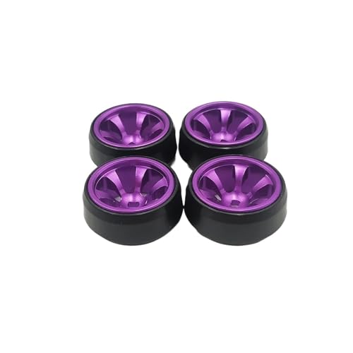 SONHWNGE 4PCS Metall Radnabe Drift Reifen for Rc 1:28 for Wltoys K989 K969 for Mini-Q for Mini-Z HGD1 for DRZ for XRX(Purple) von SONHWNGE