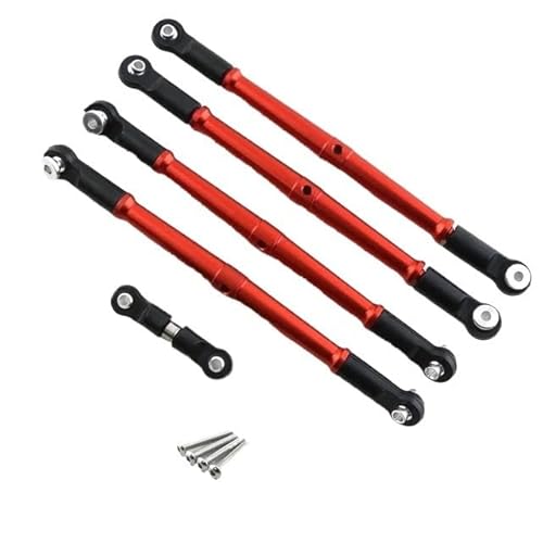 SONHWNGE 5 stücke Metall Vorne und Hinten Link Stange Spurstange Zugstange Servo Stange for Arrma 1/8 Karton Outcast Notorious Upgrade Teile(Rood) von SONHWNGE