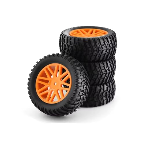 SONHWNGE 96x40mm Short Course Truck Reifen Reifen Rad 12mm Hex for HSP 94107 94155 for HPI for Wltoys 144001 144010 124007 124019 12428 RC Auto(Orange) von SONHWNGE