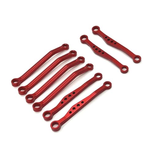 SONHWNGE Aluminium Vorne Hinten Feste Zugstangen Feste Stange for WPL 1/16 C64 Metall Upgrade Teile(Rood) von SONHWNGE