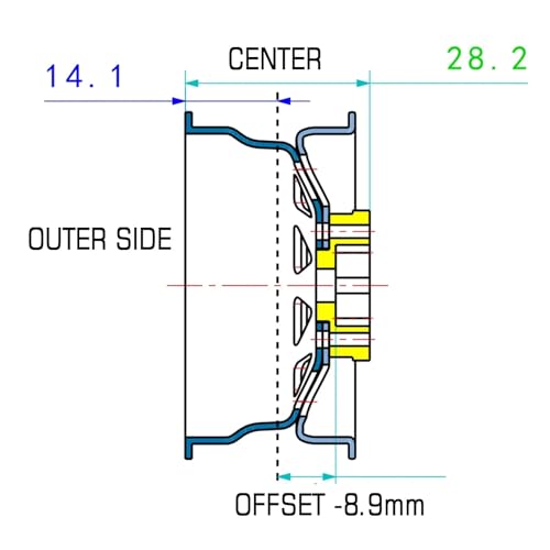 SONHWNGE Deep Dish Offset -8,9 mm Metall 1,9" Beadlock Felgennabe for 1/10 RC Crawler Car TRX4 Axial SCX10 90046 RC4WD D90(Grey) von SONHWNGE