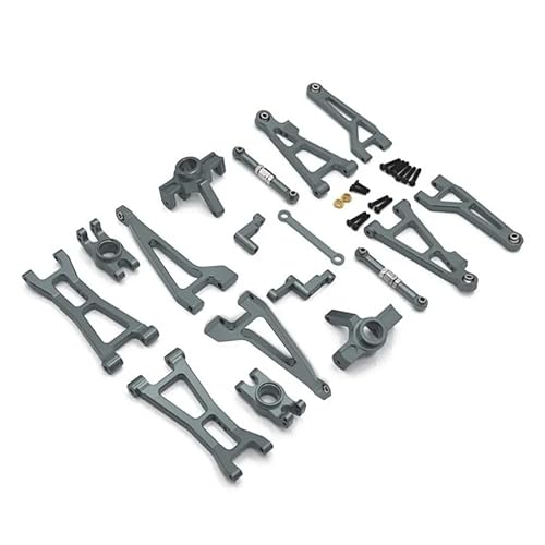 SONHWNGE MJX 16207 16208 16209 16210 Metall-Vorder- und Hinterradaufhängungsarm Lenkbecher-Verbindungsstangen-Set 1/16 RC Car Upgrade Parts Kit(16208 Grey) von SONHWNGE