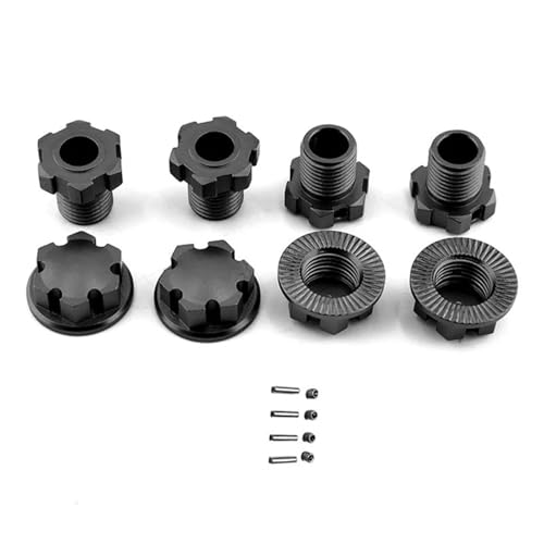 SONHWNGE Metall 17Mm Splined Rad Hex Hub Adapter 8654 for Trax-xas 1/10 E-Revo 2,0 Maxx 1/8 Schlitten RC Auto Upgrade Teile(Zwart) von SONHWNGE