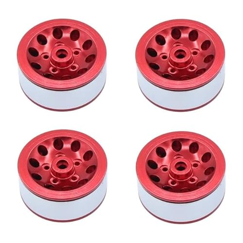 SONHWNGE Metall Beadlock Radnabe Felgen mit Reifen for 1/16 WPL C14 C24 B14 B24 B16 1/12 MN78 MN99S MND90 RC Auto Upgrade Teile(Red Rims) von SONHWNGE