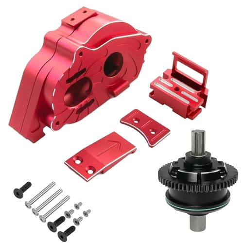 SONHWNGE Metall-Center-Getriebe und Differential-Set for ARR-ma 1/10 for Kraton for Outcast 4S V2 BLX 1/8 for Mojave 4S BLX Upgrade-Teile(Rood) von SONHWNGE