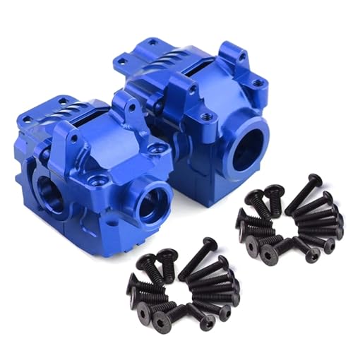 SONHWNGE Metall-Differenzialgehäuse vorne und hinten, Getriebe 6880 6881 for 1/10 Slash 4X4 VXL Rustler Stampede Hoss Upgrade-Teile(Front and Rear Blue) von SONHWNGE