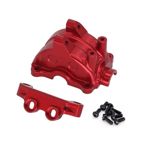 SONHWNGE Metall Getriebe Gehäuse Getriebe Shell Differential Fall for TT02 TT-02 1/10 RC Auto Upgrade Teile Zubehör(Rood) von SONHWNGE