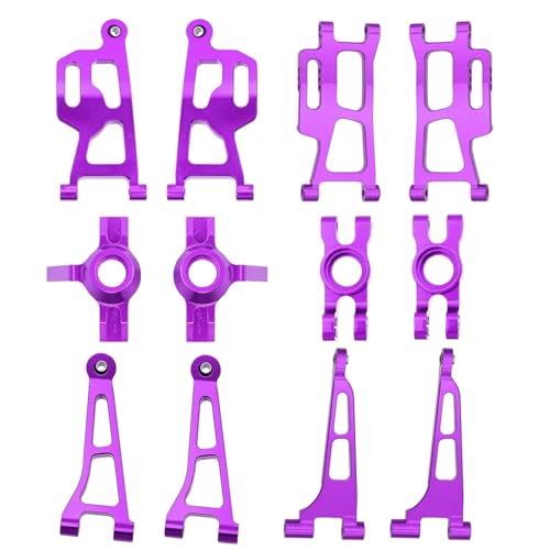 SONHWNGE Metall-Lenkbecher-Set for obere und untere Schwinge for 1/14 Mjx H-yp-er Go 14210 14209 RC-Car-Upgrade-Ersatzteile(Purple) von SONHWNGE