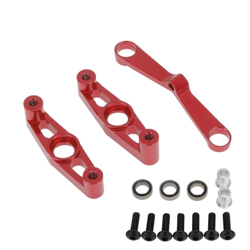 SONHWNGE Metall Lenkung Set for Tam-iya TT02 TT-02 TT02B TT02T 1/10 RC Auto Upgrades Teile Zubehör(Rood) von SONHWNGE