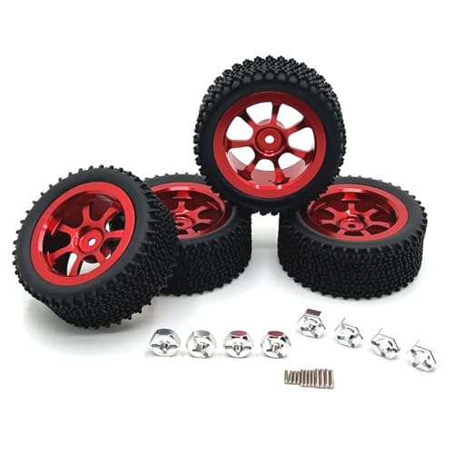 SONHWNGE ﻿ Metall-Radnabenreifen passend for MJX Modell 14301 14302 14303 for Weili 1/14 1/12 RC-Auto(Rood) von SONHWNGE