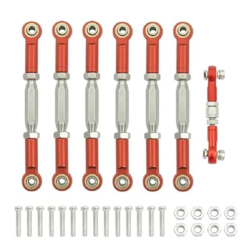 SONHWNGE Metall Spannschlösser Camber Link Rod Linkage Set for Slash 4X4 VXL 2WD Rustler Stampede Hoss 1/10 RC Auto Upgrades Teile(Rood) von SONHWNGE