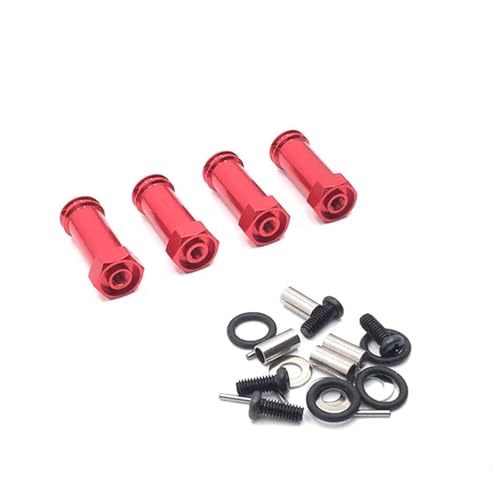 SONHWNGE Metall-Upgrade 12 mm breiterer Radadapter for WLtoys 1/10 104001 104002 RC-Autoteile(Rood) von SONHWNGE