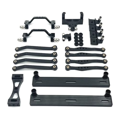 SONHWNGE Metall-Upgrade-Pedal, Zugstange, Aufhängungsrahmen, Ruderbasis-Set for WPL 1/16 C64 RC-Autoteile(Zwart) von SONHWNGE