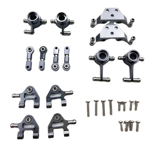 SONHWNGE Metall-Upgrade-Teile Lenkbecher Schwingarm Stoßdämpferplattensatz for Wltoys P929 P939 K969 K979 K989 K999 1/28 RC-Auto, Grau von SONHWNGE