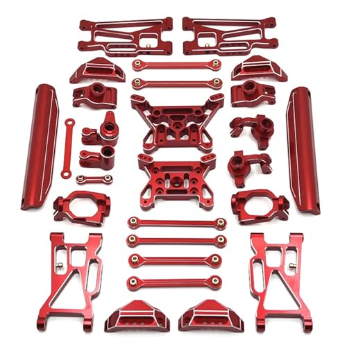 SONHWNGE Metall-Upgrade- und Modifikationskit-Paket for MJX 1/10 10208 Monster RC-Autoteile(Rood) von SONHWNGE