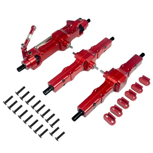 SONHWNGE Metall Vordere Zwischen Hinterachse for WPL B16 B36 for JJRC Q60 Q63 Q64 FY004 MN-77 6WD 6X6 RC Auto Upgrades Teile(Red B) von SONHWNGE