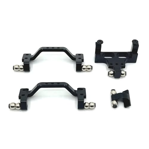 SONHWNGE Metall Vorne Hinten Zugstange Sitz Servo + Befestigung Sitz for Für WPL 1/16 C64 Metall Upgrade Teile RC Auto OP Zubehör(Zwart) von SONHWNGE