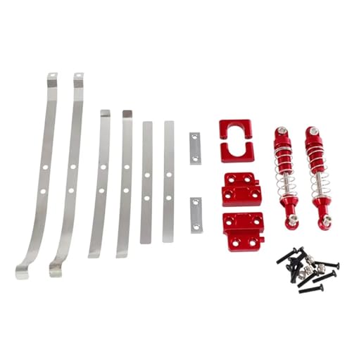 SONHWNGE Metall verbesserte Hinterachse Feste Teile Stoßdämpfer Federplatten for MN Modell 1/12 MN82 LC79 RC Autoteile(Rood) von SONHWNGE