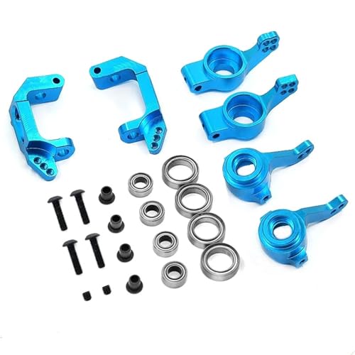 SONHWNGE RC Auto Metall Lenkung Cub Hub Carrier Set 102010 102011 102012 02013 02014 02015 for HSP 94111 94123 1/10 RC Auto Upgrade Teile(Blauw) von SONHWNGE