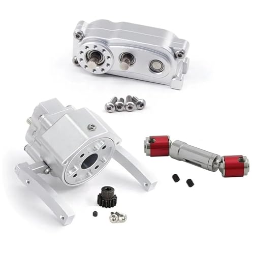 SONHWNGE Rc Car 1/10 Prefixal Gearbox Transfer Case Front Motor Transmission for RC Crawler Car for Axial SCX10 & SCX10 II Upgrade-Teile(Silver) von SONHWNGE