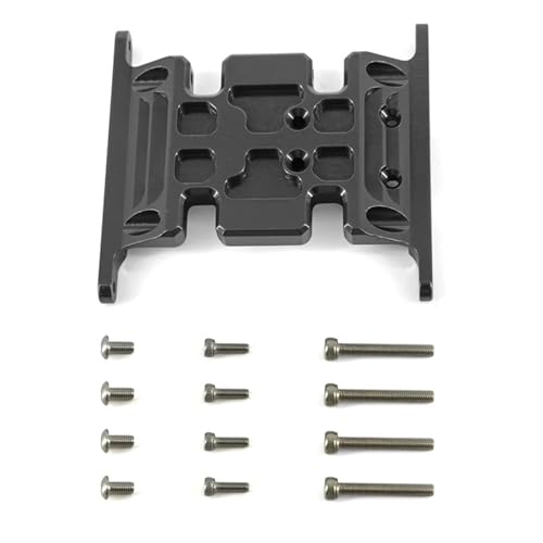 SONHWNGE for Axial Scx10 Upgrade Teile Chassis Getriebe Montieren Getriebe Halter Skid Platte Metall for Rc Crawler Auto Zubehör Maßstab 1/10(Zwart) von SONHWNGE