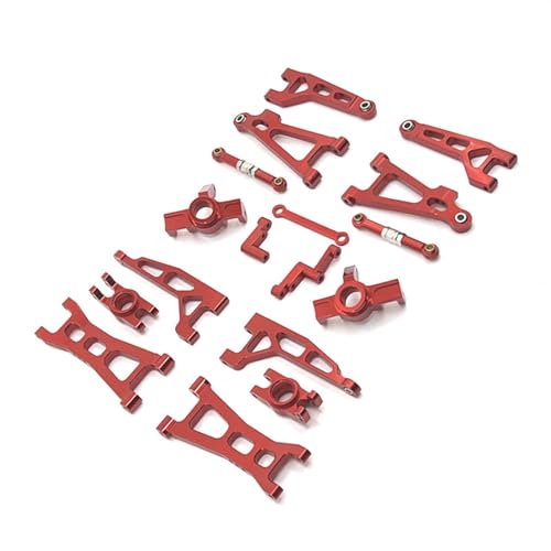 SONHWNGE for Mjx for Hyper Go 16207 16208 16209 16210 H16 Upgrade Teile Metall Gefährdete Teile Set for Rc Auto Aluminium zubehör(Rood) von SONHWNGE