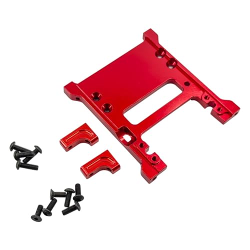 SONHWNGE for SCX10 PRO Upgrade Teile Front Chassis Brace & Servo Winde Montieren Metallic 1/10 RC for Axial Fernbedienung Auto zubehör(Rood) von SONHWNGE