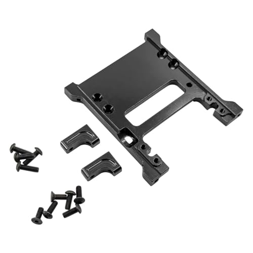 SONHWNGE for SCX10 PRO Upgrade Teile Front Chassis Brace & Servo Winde Montieren Metallic 1/10 RC for Axial Fernbedienung Auto zubehör(Zwart) von SONHWNGE