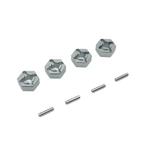 SONHWNGE for SCY 16101 16102 16103 16104 16106 16201 Metall 12mm Rad Hex Hub Adapter 1/16 RC Auto Upgrade Teile Zubehör(Grey) von SONHWNGE