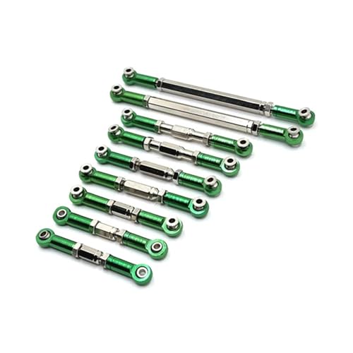 SONHWNGE for WLtoys 1/12 12429 RC Auto Ersatzteile Metall Upgrade, Zugstange, Lenkung Zugstange, 9PCS(Green) von SONHWNGE