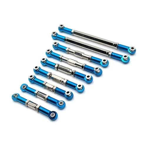 SONHWNGE for WLtoys 1/12 12429 RC Auto Ersatzteile Metall Upgrade, Zugstange, Lenkung Zugstange, 9PCS(Sky Blue) von SONHWNGE