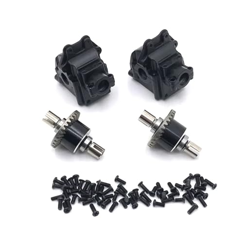 SONHWNGE for WLtoys 144001 144010 02 124010 124016 17 18 19 Upgrade-Teile-Zubehör Metallgetriebe und Ganzmetall-Differential(Zwart) von SONHWNGE