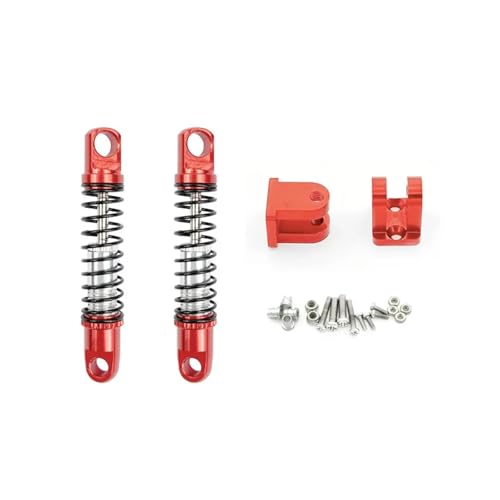 SONHWNGE for WPL D12 D42 Metall Vorne Hinten Stoßdämpfer Dämpfer mit Halterung Festen Sitz RC Auto Upgrades Teile Zubehör(2pcs Front Red) von SONHWNGE