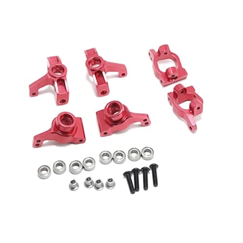 SONHWNGE for Wltoys 144001 144002 144010 124007 124008 124016 124017 124018 124019 Metall Lenkblöcke C-Hub Träger RC Auto Teile(Rood) von SONHWNGE