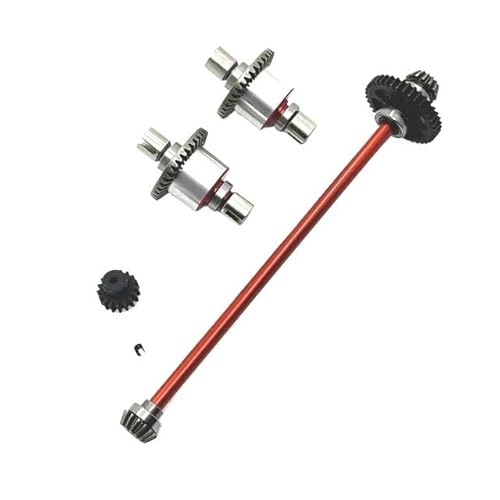 SONHWNGE for Wltoys A949 A959 A969 A979 K929 Metalldifferential und zentrale Antriebswellenbaugruppe 17T 38T Getriebe 1/18 for RC Auto-Upgrade-Teile(Rood) von SONHWNGE