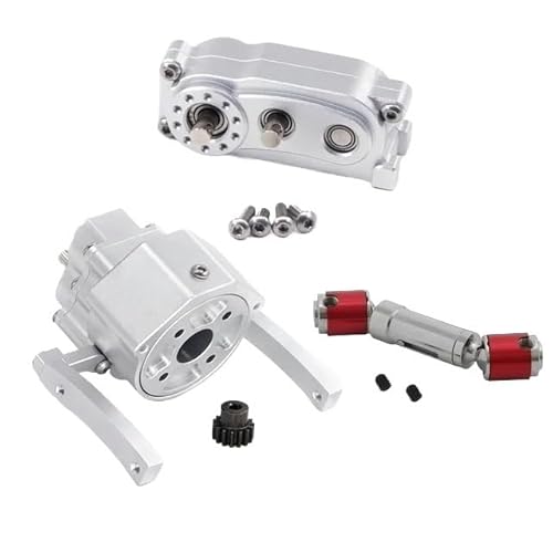 Vorne Motor Übertragung Präfixal Getriebe Transfer Fall for 1/10 for RC Crawler Auto Axial SCX10 & SCX10 II Upgrade Teile(Silver) von SONHWNGE