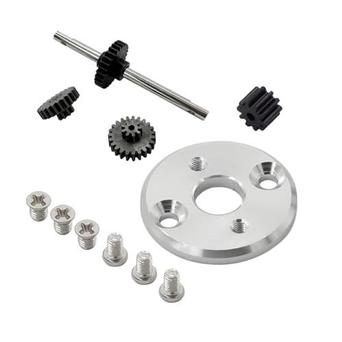 for MN78 MN82 Metall 370 Motor Halterung Mit Motor Ritzel Übertragung Übertragung Getriebe Set 1/12 Upgrade Teile(Silver with Gear) von SONHWNGE