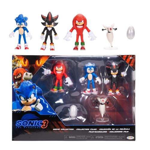 Sonic 424084 3 Movie 6 cm Actionfiguren Multipack The Hedgehog The Hedgehog Figuren Pack, Bunt, 2.5" von SONIC THE HEDGEHOG