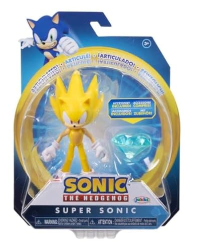 Sonic The Hedgehog 10,2 cm große bewegliche Actionfiguren-Kollektion (Figur wählen) (Super Sonic) von SONIC THE HEDGEHOG