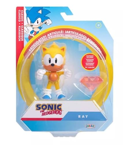 Sonic The Hedgehog 10,2 cm große bewegliche Figuren (wählen Sie die Figur) (Ray) von SONIC THE HEDGEHOG