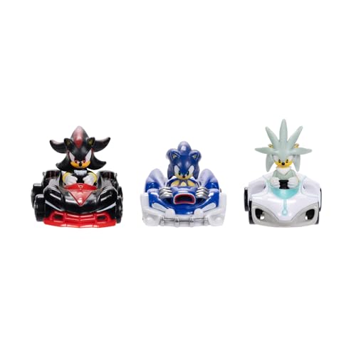 Sonic The Hedgehog Fahrzeuge 3er Pack 1:64 Die-Cast, inklusive Sonic - Speed Star, Tails - Whirlwind Sport und Dr. Eggman - Egg Booster von SONIC THE HEDGEHOG